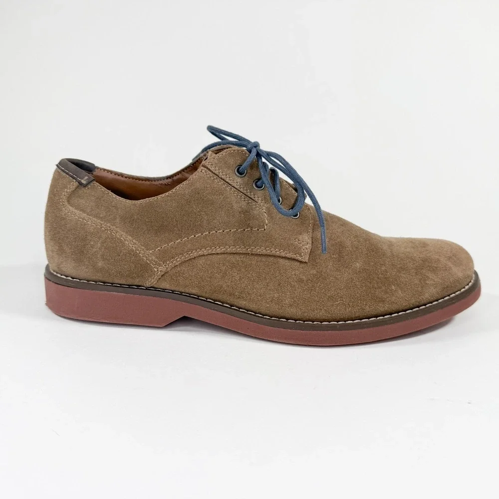 Crown & Ivy Leather Suede Oxford Shoes Men 8.5M Tan Derby Lace Up NWOT‎